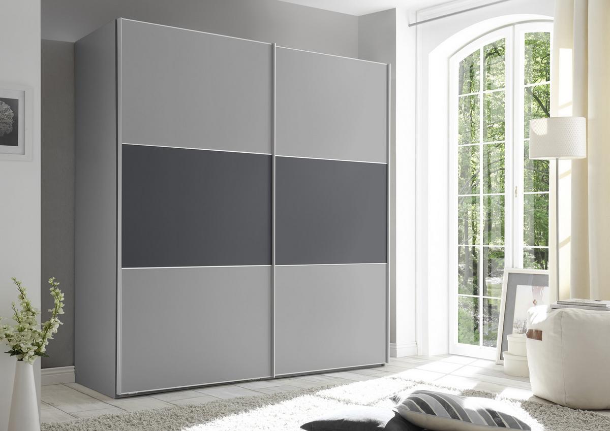 Ormar S Kliznim Vratima Includo - siva/tamno siva, Moderno, drvni materijal (188/222/68cm) - Premium Living