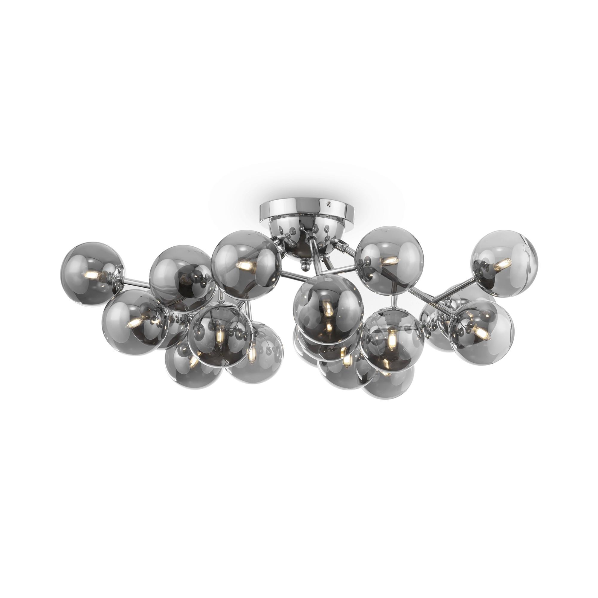 Deckenleuchte Dallas - Chromfarben/Grau, Trend, Glas/Metall (75/25cm) - MAYTONI