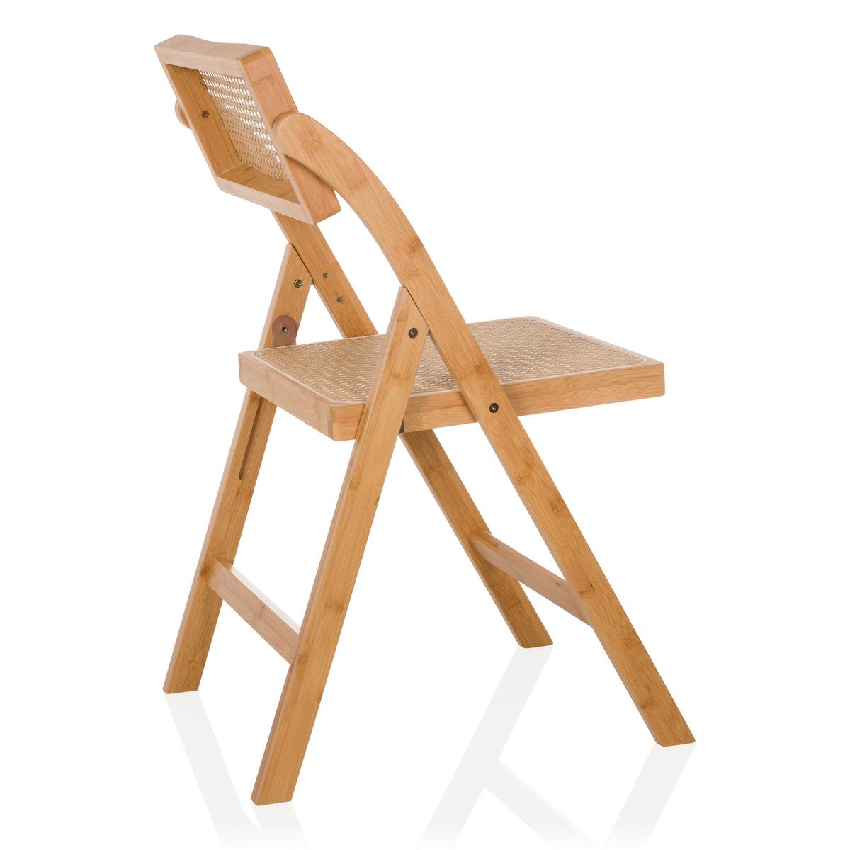 Zložljiv Stol Tudela Bamboo, Rjava - rjava, Moderno, les (45,5/83,5/45cm) - Gardenson