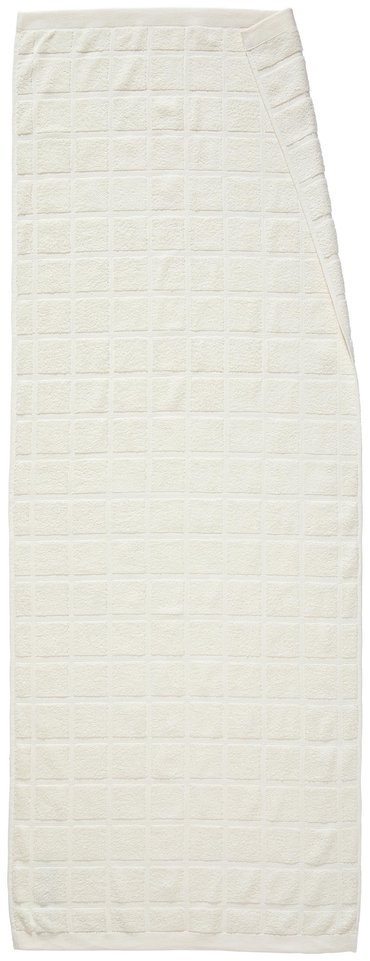 RĘCZNIK DO SAUNY CHECK - biały, tkanina (70/180cm) - Esposa