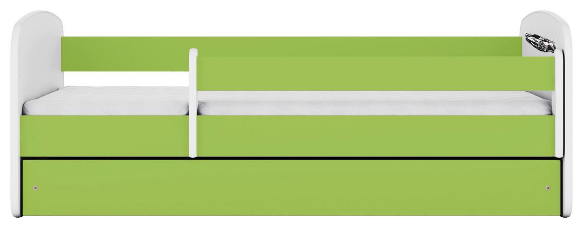 Otroška Postelja Babydreams, Bela, Zelena, 80x160cm - zelena/bela, Moderno, tekstil/leseni material (80/160cm) - MID.YOU