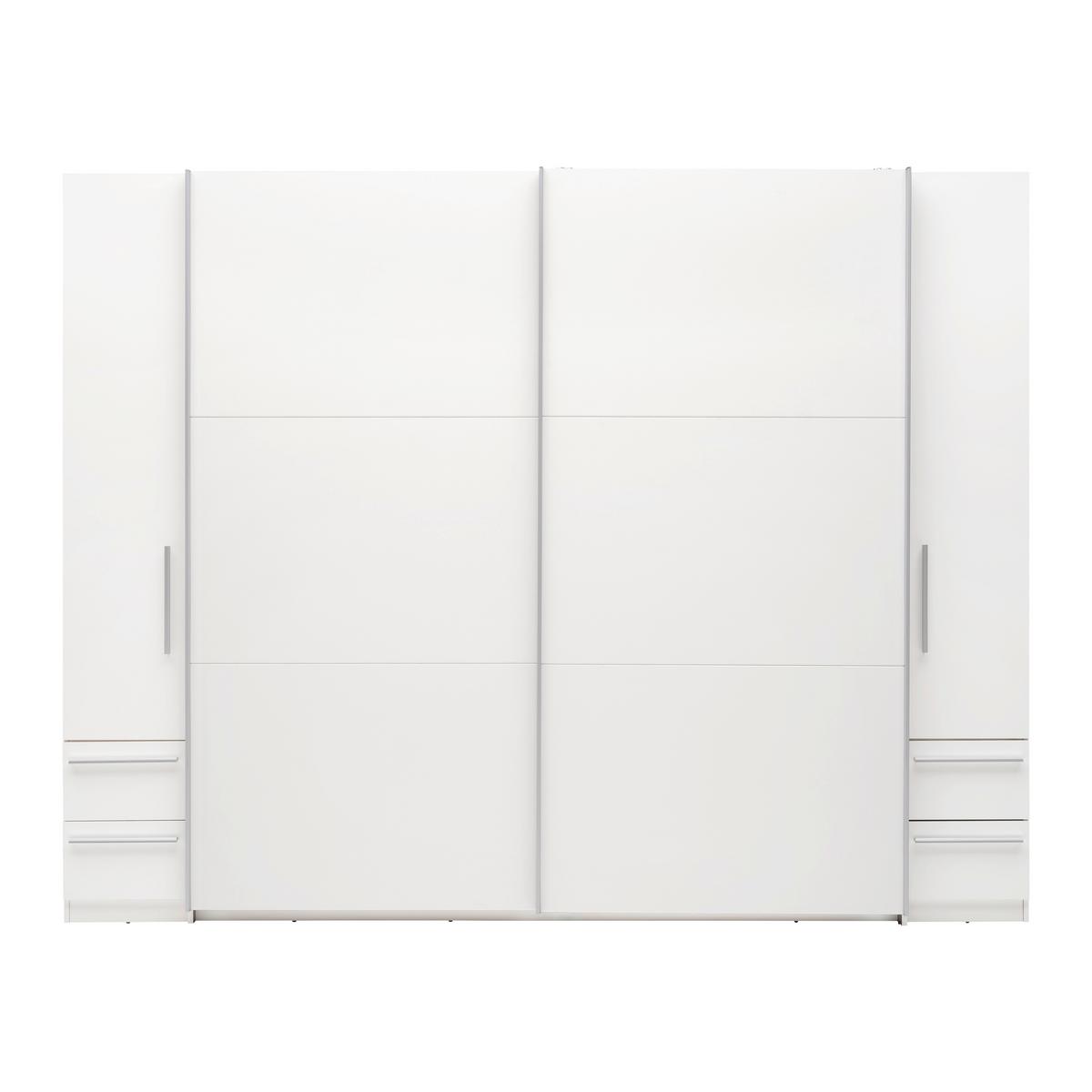 Schwebetürenschrank Bordo in Weiss - Weiss/Silberfarben, Konventionell, Holzwerkstoff/Kunststoff (270/210/58cm) - Mömax