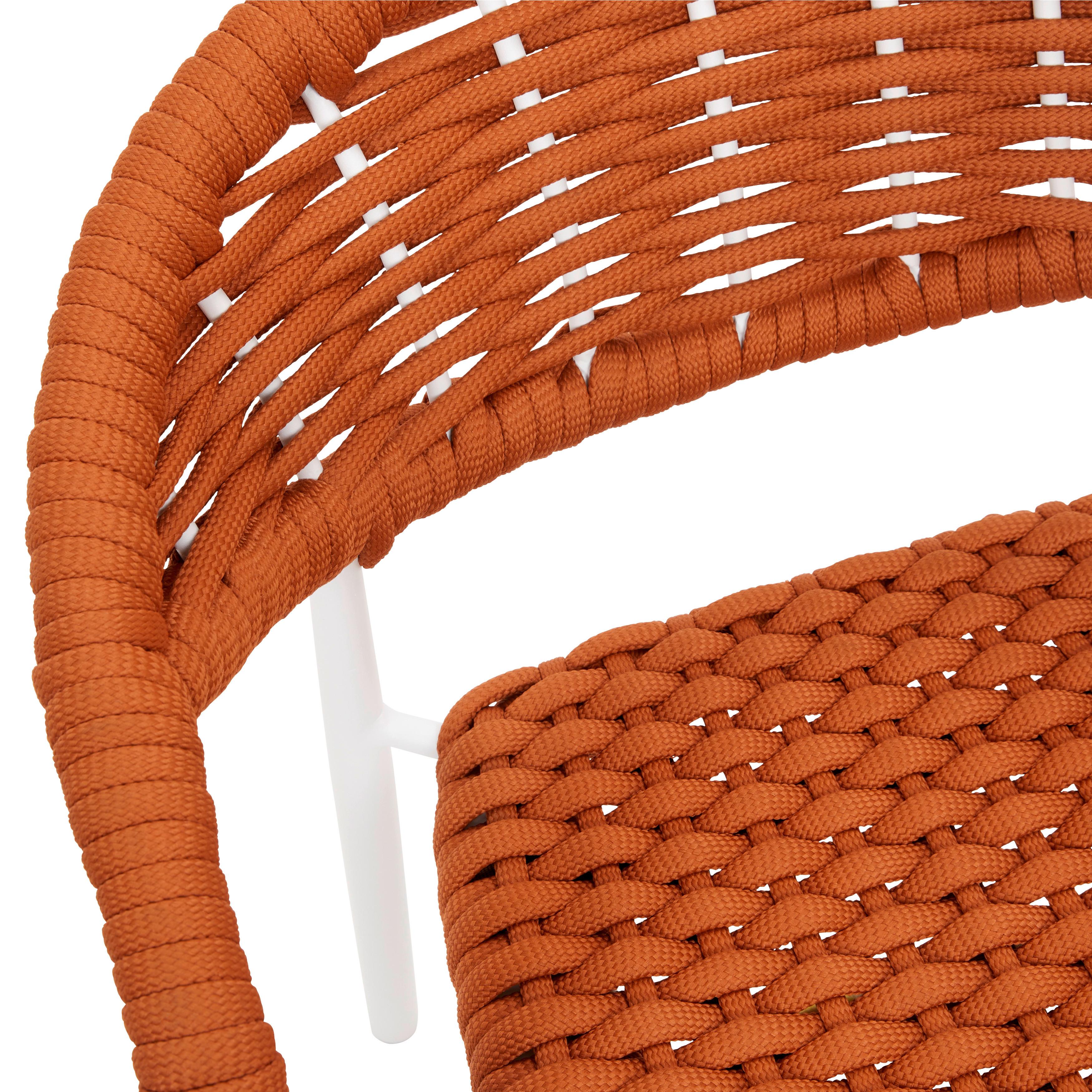 UTESTOL ANTONIA - orange/vit, Modern, metall/textil (58/76/59cm) - Bessagi Garden