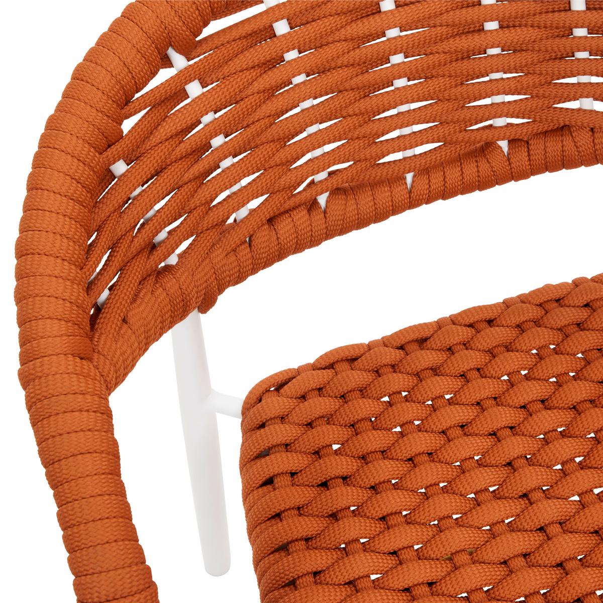 Gartensessel Antonia Orange/ Weiß Aluminium/Textil - Orange/Weiß, MODERN, Textil/Metall (58/76/59cm) - Bessagi Garden