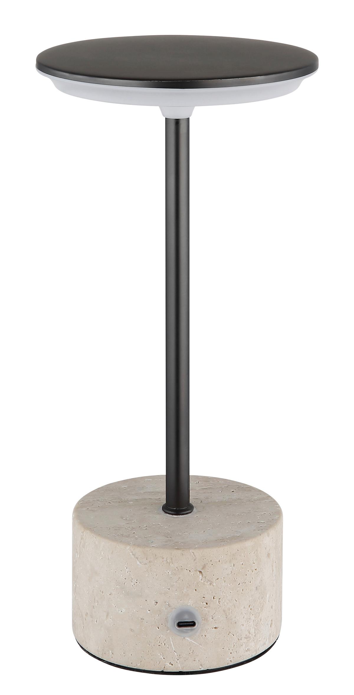 Stolna Punjiva Svjetiljka Laurena - bijela/siva, Design, kamen/metal (12/27.6cm) - Globo