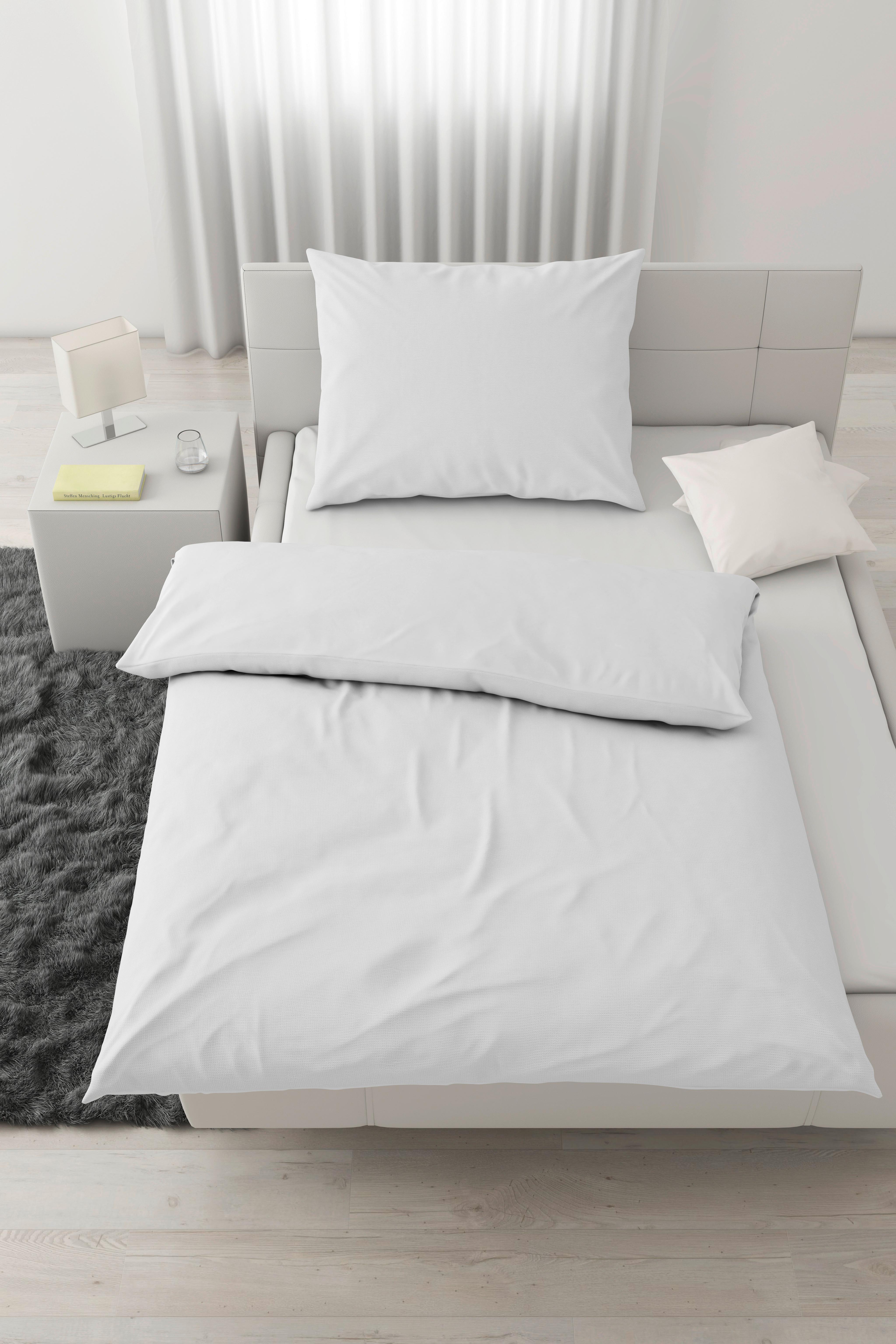 Bettwäscheset WAFFEL - Weiss, Modern, Textil (160/210cm) - Modern Living