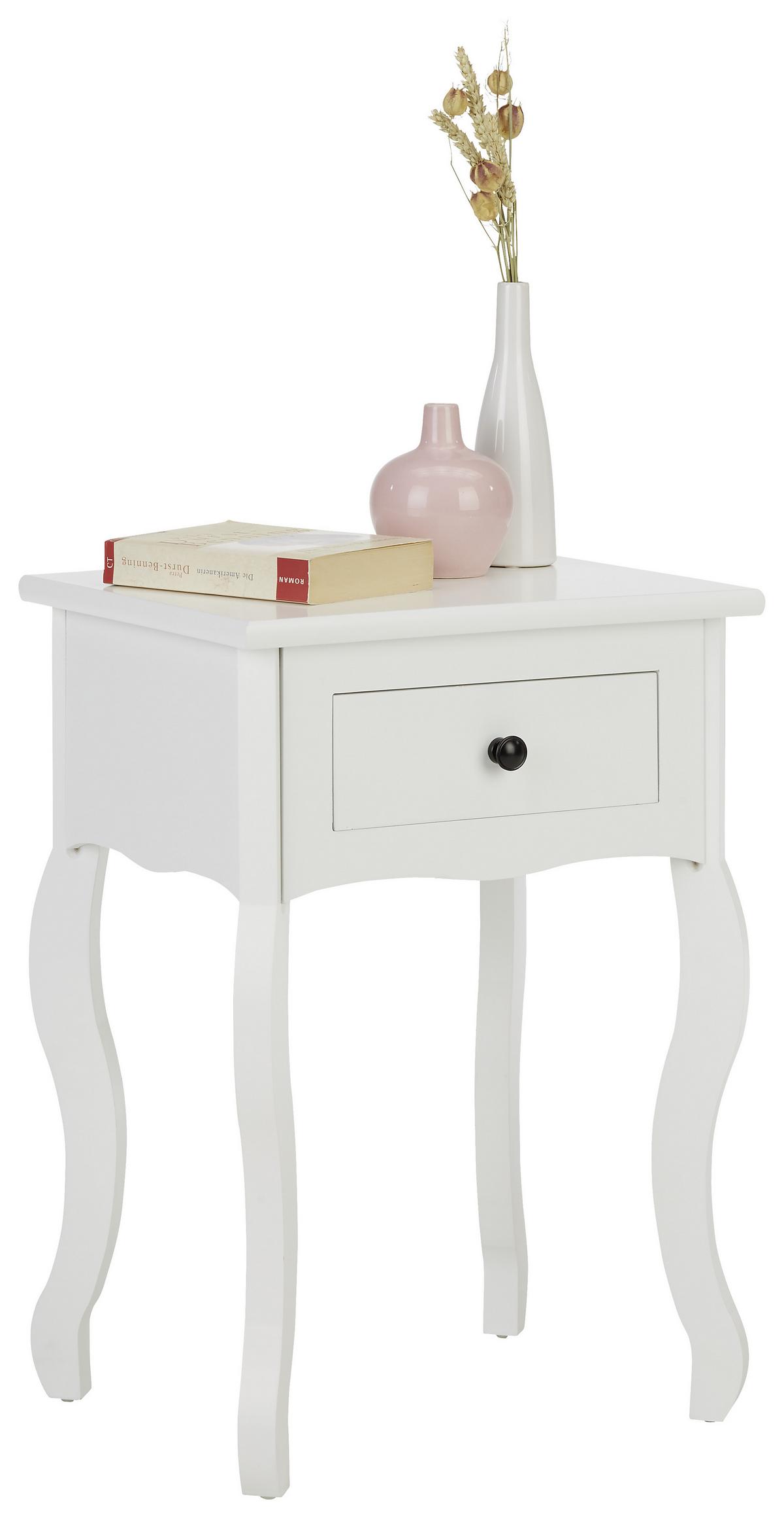 NOPTIERA JAMILA 1 - alb, Romantik / Landhaus, lemn/material pe bază de lemn (40/58/32cm) - Based