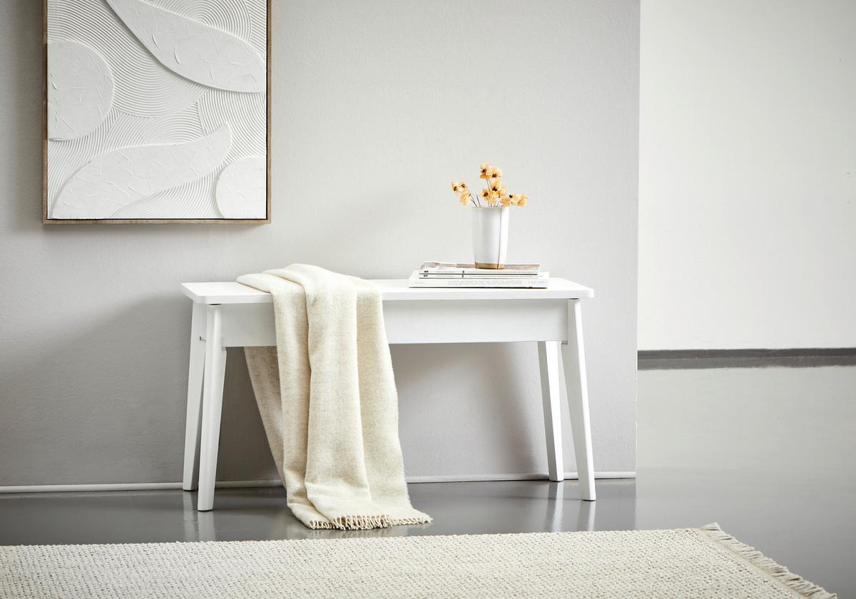 ŁAWKA ERIC - biały, Konventionell, materiał drewnopochodny/drewno (90/47/35cm) - MID.YOU