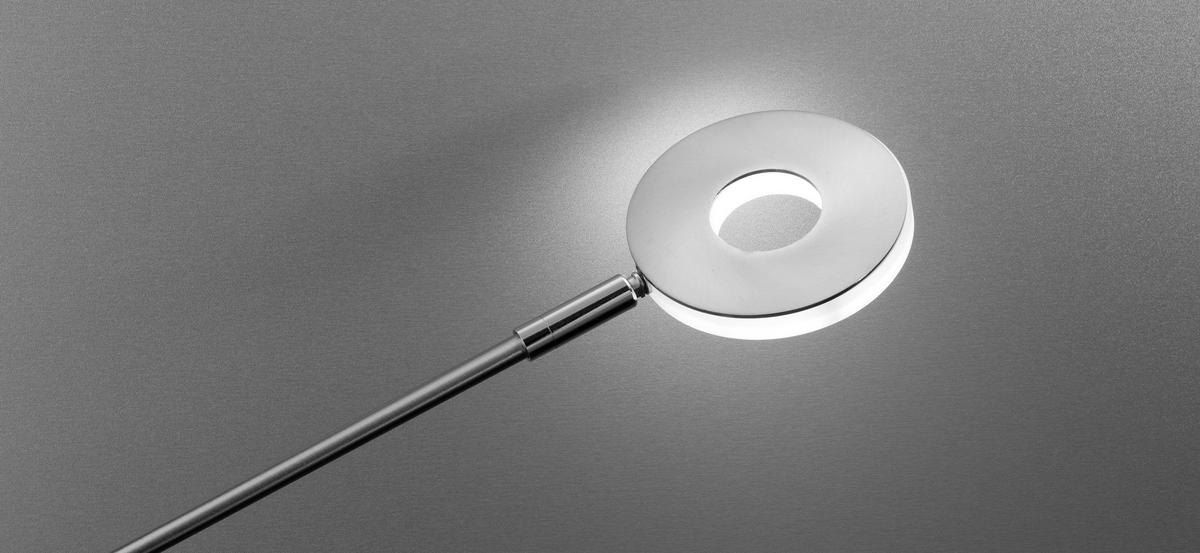 LAMPA STOJĄCA LED 40108 DENT - kolor niklowy/kolor chromowy, Basics, metal/szkło (25/150cm) - Fischer & Honsel