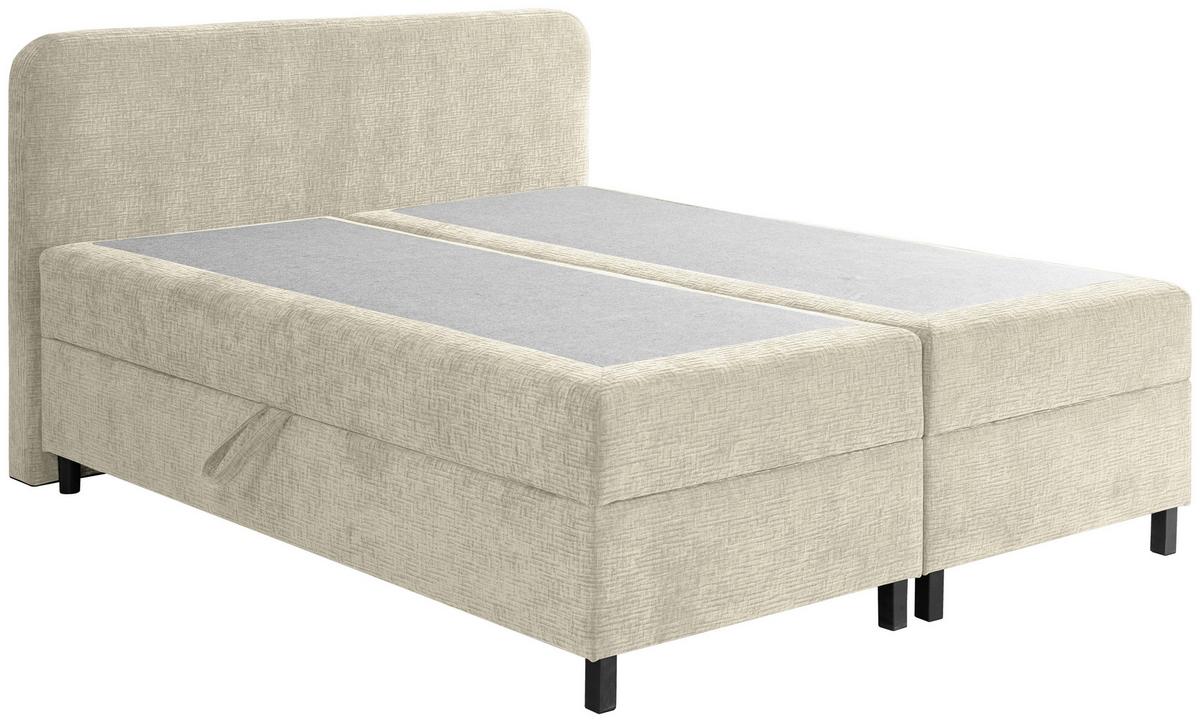 Postelja Z Vzmetnico Viva, Krem Barva, 180x200cm - črna/krem barve, Moderno, umetna masa/tekstil (180/200cm) - MID.YOU