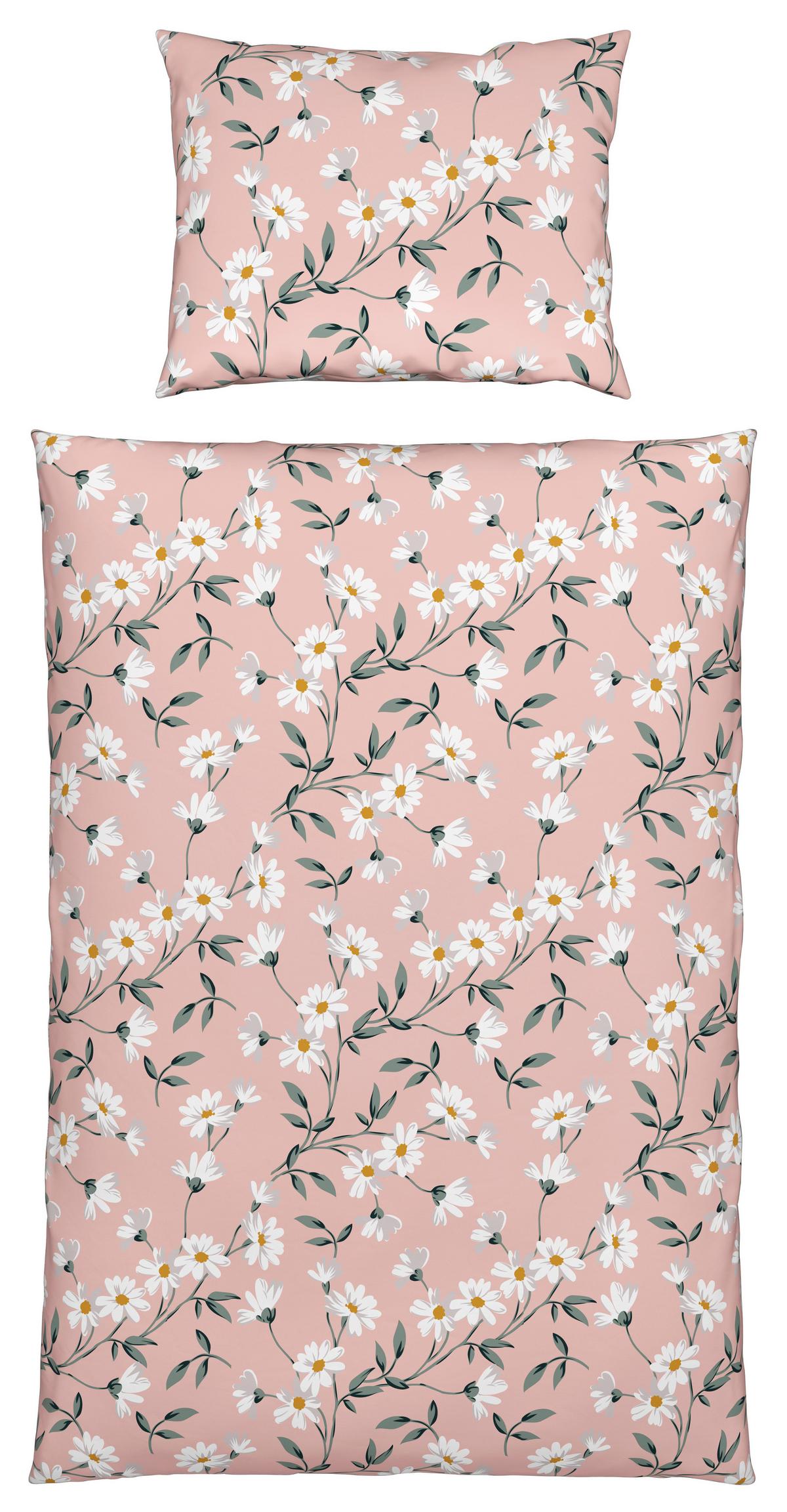 Ágyneműhuzat-garnitúra Daisy - rózsaszín/fehér, Konventionell, textil (140/200cm) - Modern Living
