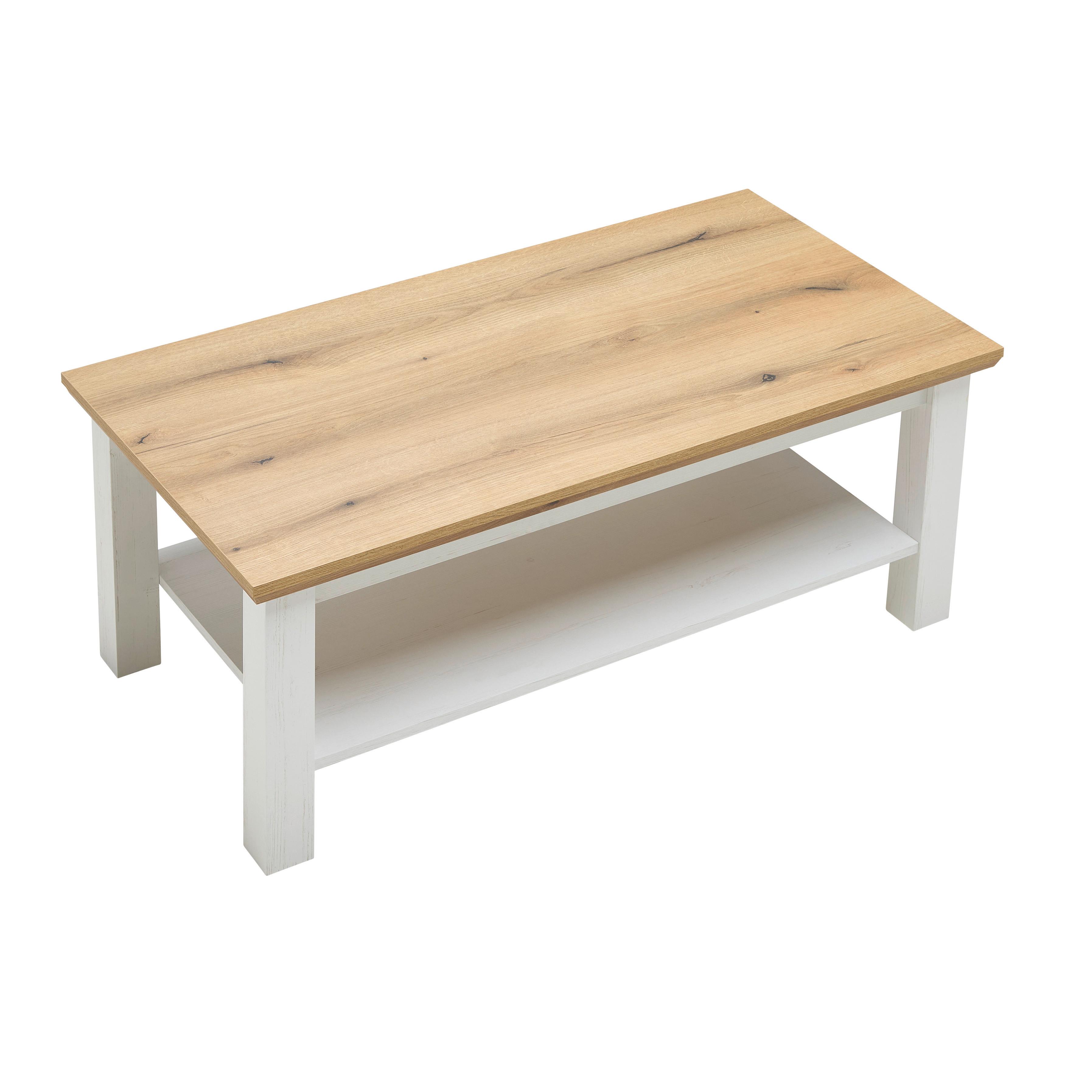 SOFFBORD KORSIKA -EXKLUSIV- - vit/ekfärgad, Romantik / Lanthus, trämaterial (110/45/60cm) - Mömax