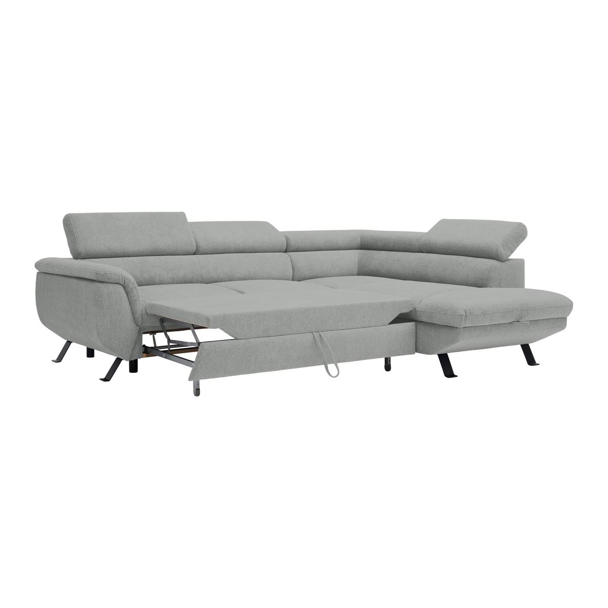 Kutna Garnitura Raven - svijetlo siva/crna, Moderno, tekstil/metal (257cm) - Modern Living