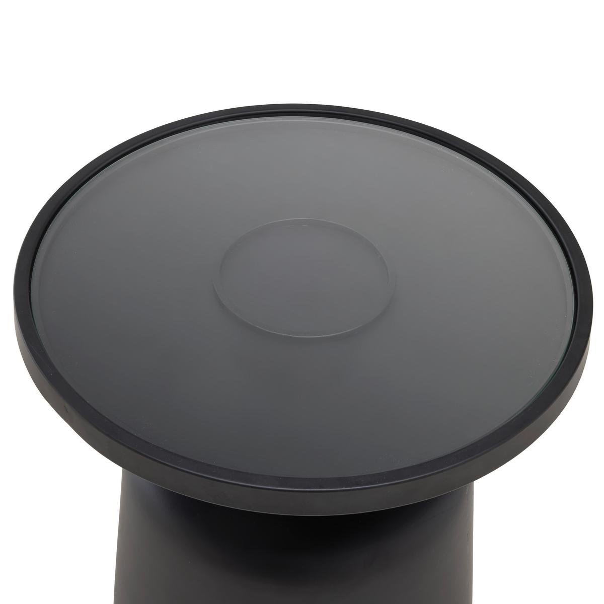 Kisasztal Jaro - fekete, Modern, Üveg/fém (47/48cm) - Premium Living