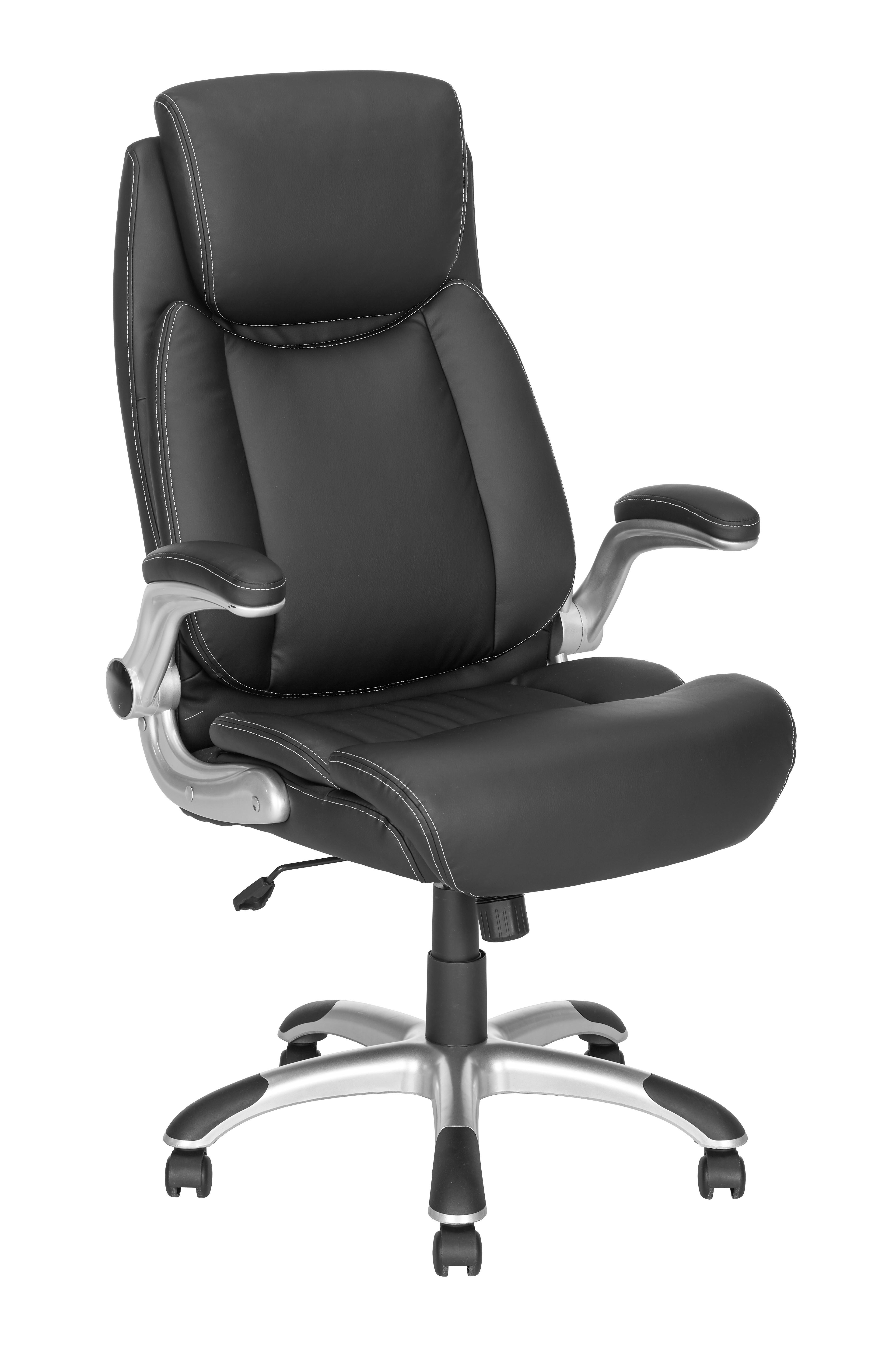 Chefsessel im Lederlook - Chromfarben/Silberfarben, MODERN, Kunststoff/Textil (70/115-123/78cm) - Mömax