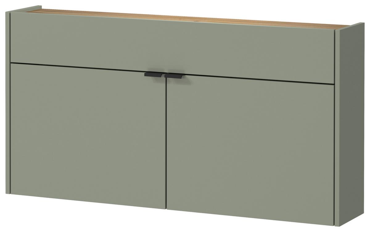 SZAFKA NA BUTY GW-AMECA - kolor dębowy/czarny, Design, materiał drewnopochodny/metal (110/57/22cm)