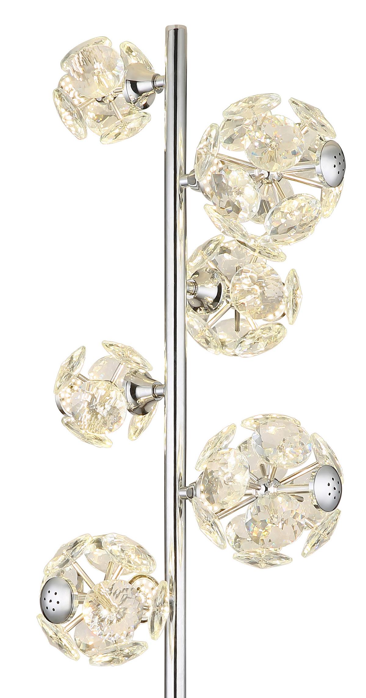 LED-STEHLEUCHTE 16047SC VIRINA - Klar/Chromfarben, Konventionell, Glas/Kunststoff (38/28/155cm) - Globo