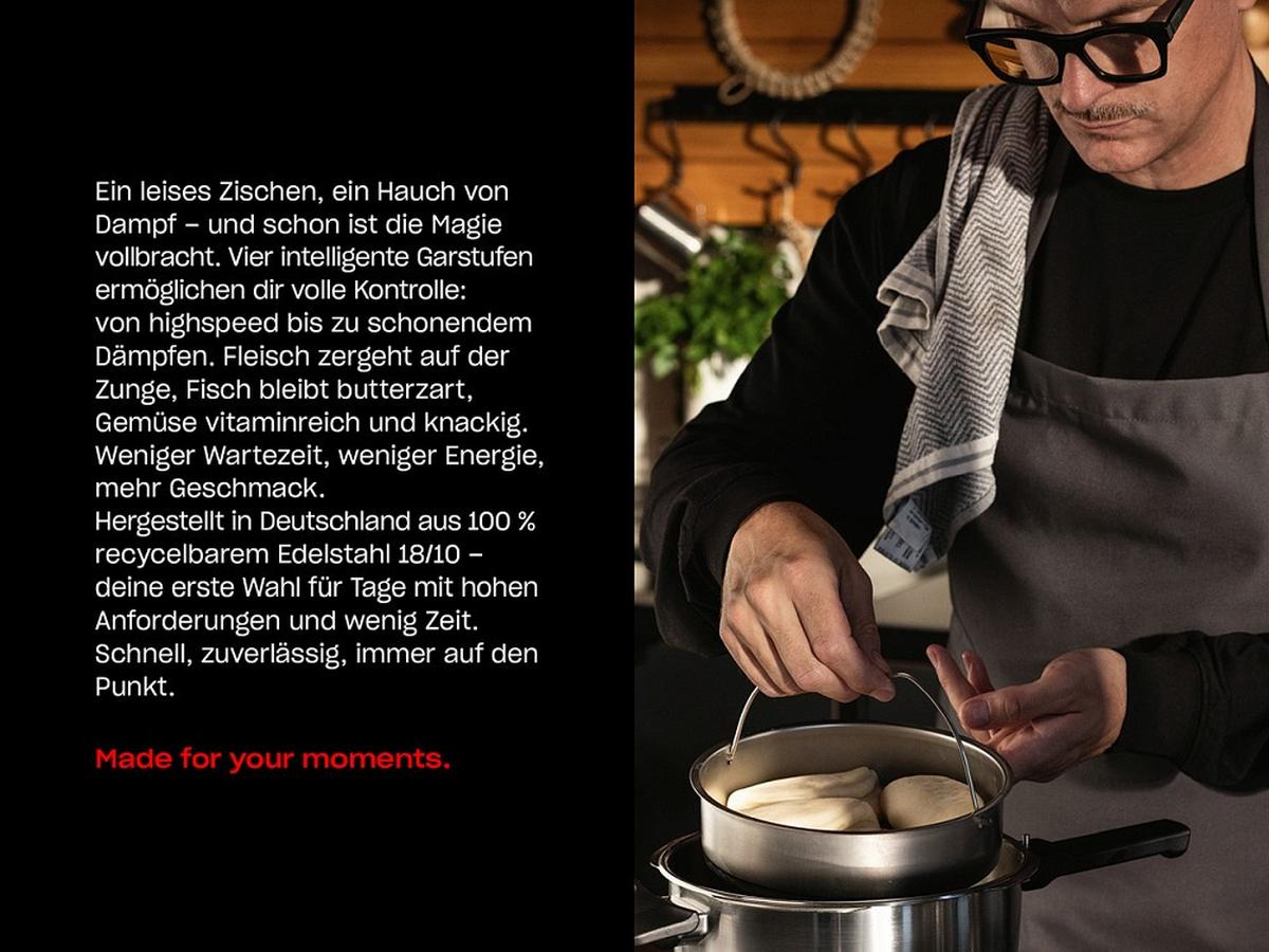 SZYBKOWAR 622-412-04-070/0 FISSLER - kolor srebrny, Basics, metal (22cm) - Fissler