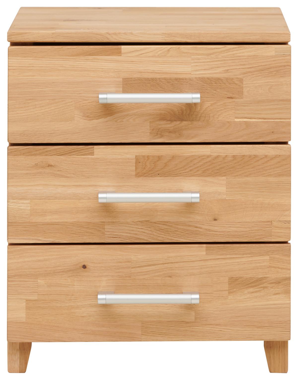 SZAFKA NOCNA FRANZ - kolor dębowy/kolor chromowy, Natur, tworzywo sztuczne/drewno (45/55/42cm) - Livetastic