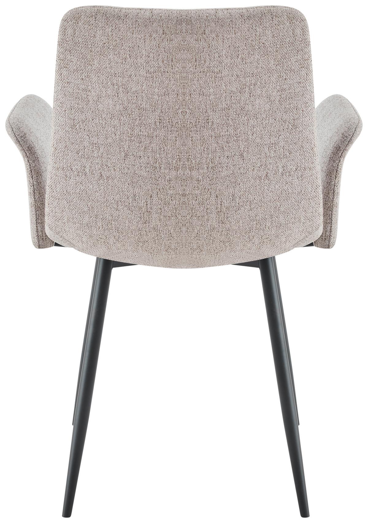 KRZESŁO Z PODŁOKIETNIKAMI JEFF -EXKLUSIV- - czarny/taupe, Modern, metal/tkanina (59/87,5/55cm) - Stylife