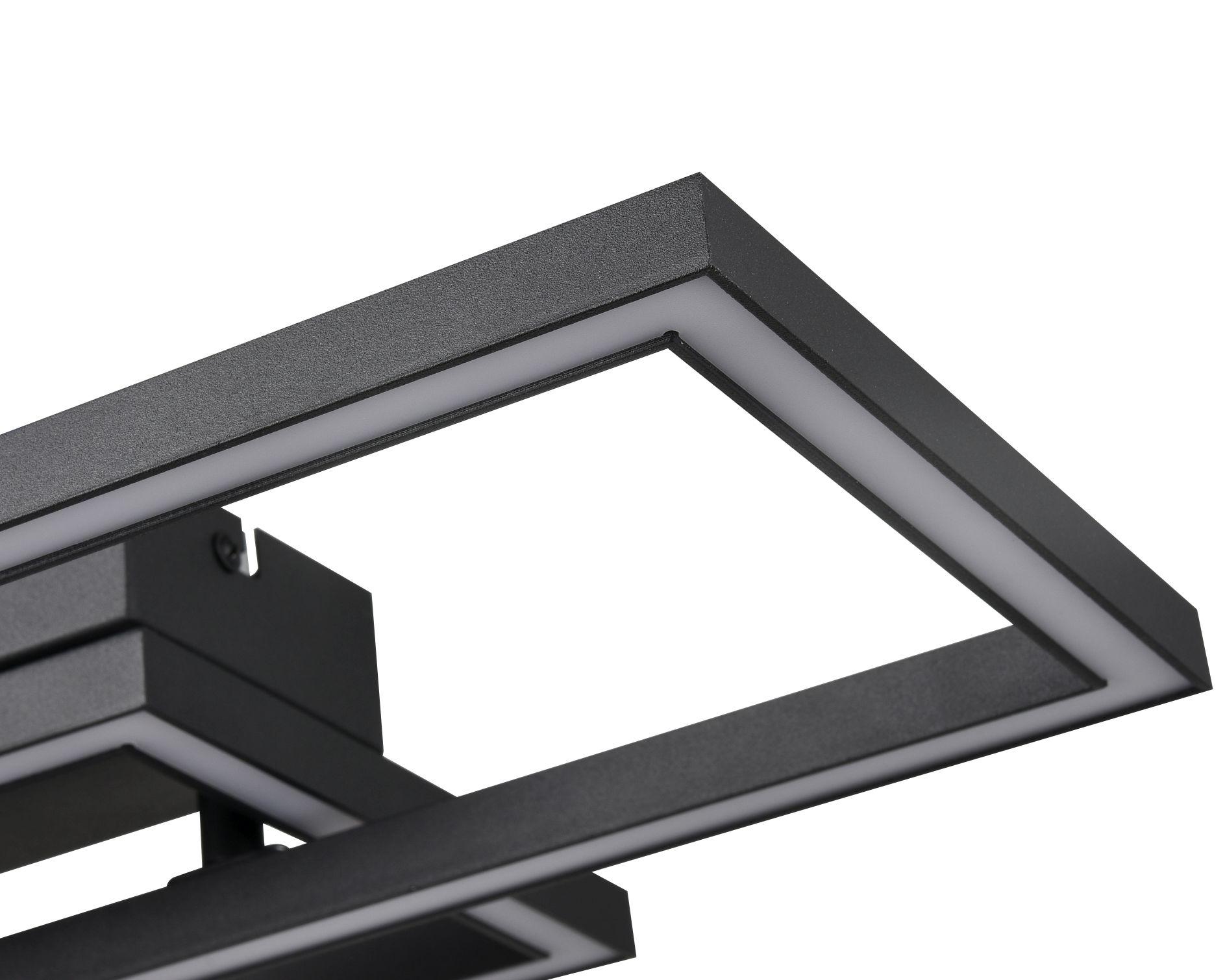 LED-Deckenleuchte Eresto max. 24 Watt - Schwarz, Romantik / Landhaus, Kunststoff/Metall (50/28/7cm) - Premium Living