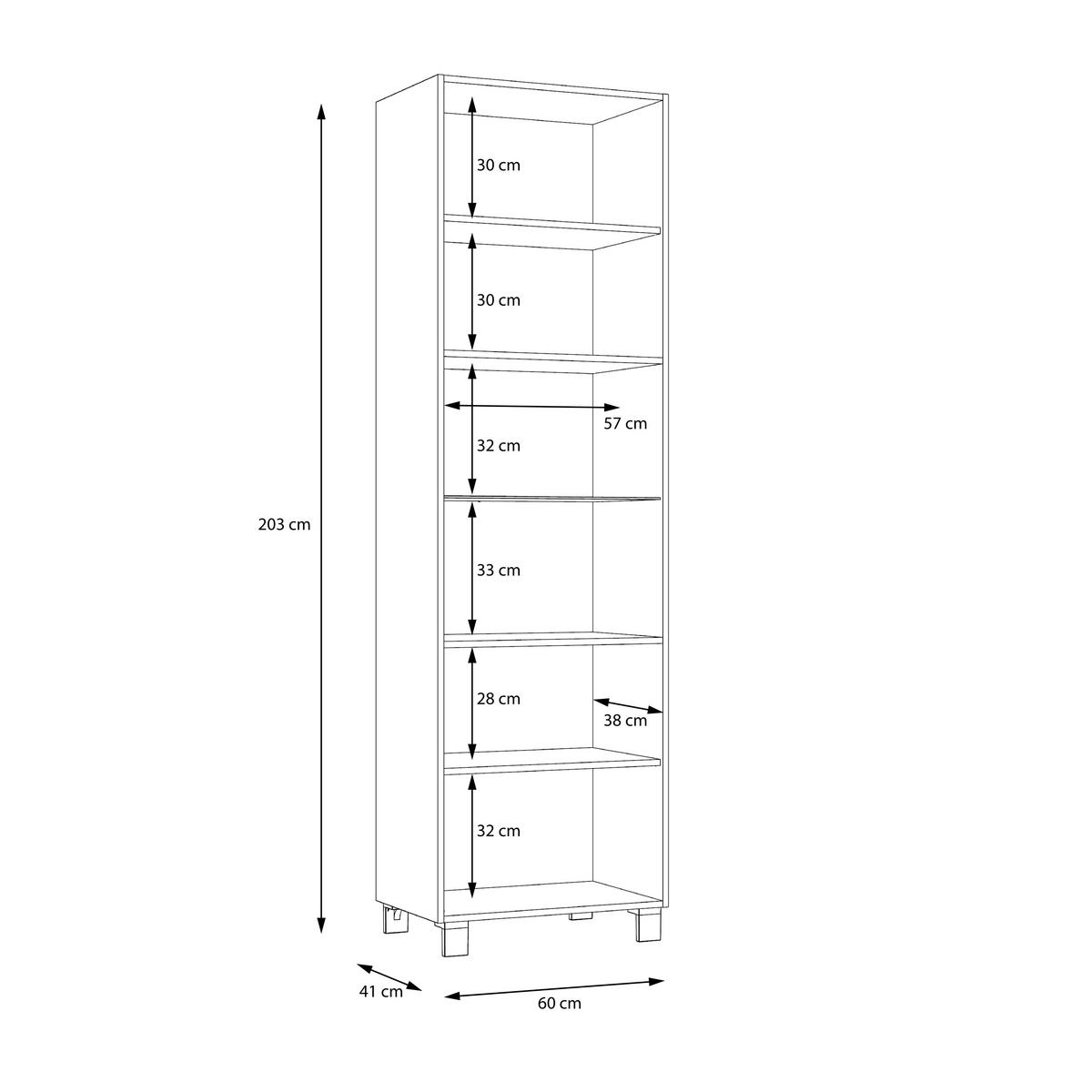 Vitrina Poole, bela - barve nerjavečega jekla/barve šampanjca, Design, kovina/umetna masa (60/203,5/41,5cm) - Hom`in
