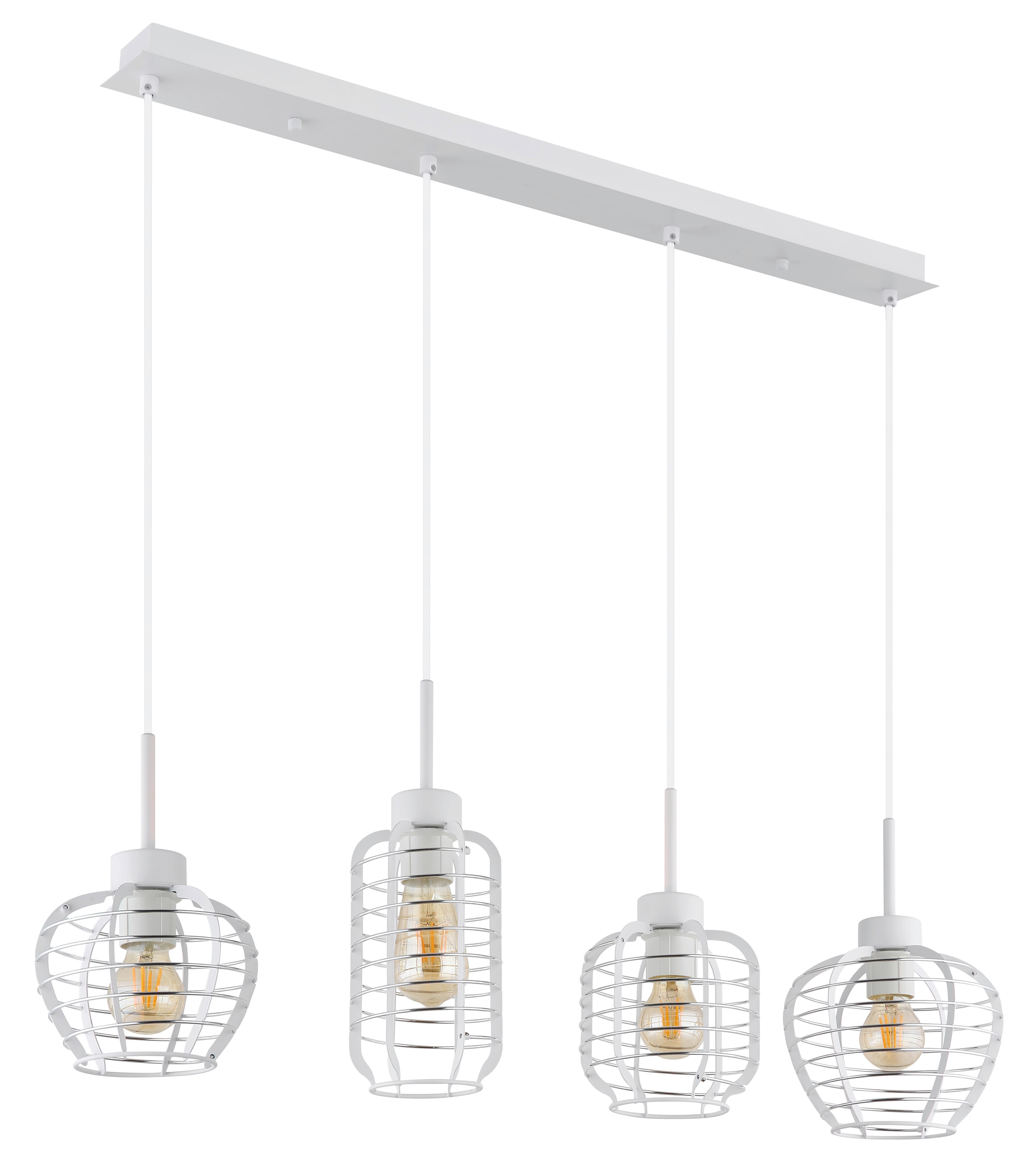 Viseća Svjetiljka Nesa - bijela/boje kroma, Basics, metal/plastika (90/20,5/120cm) - Globo