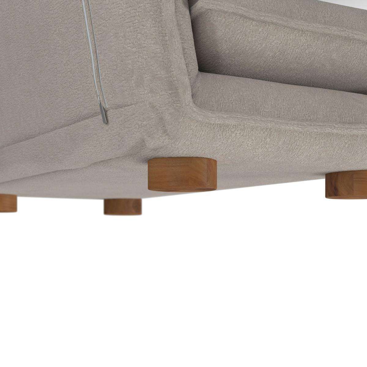 Schlafsofa Bella Bouclé Beige - Beige/Naturfarben, MODERN, Holz/Textil (141/77/85cm) - Bessagi Home