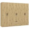 GARDEROB MED GÅNGJÄRNSDÖRRAR MILOS 6T1S - ek Artisan/svart, Modern, trämaterial/plast (270/210/54cm) - Mömax