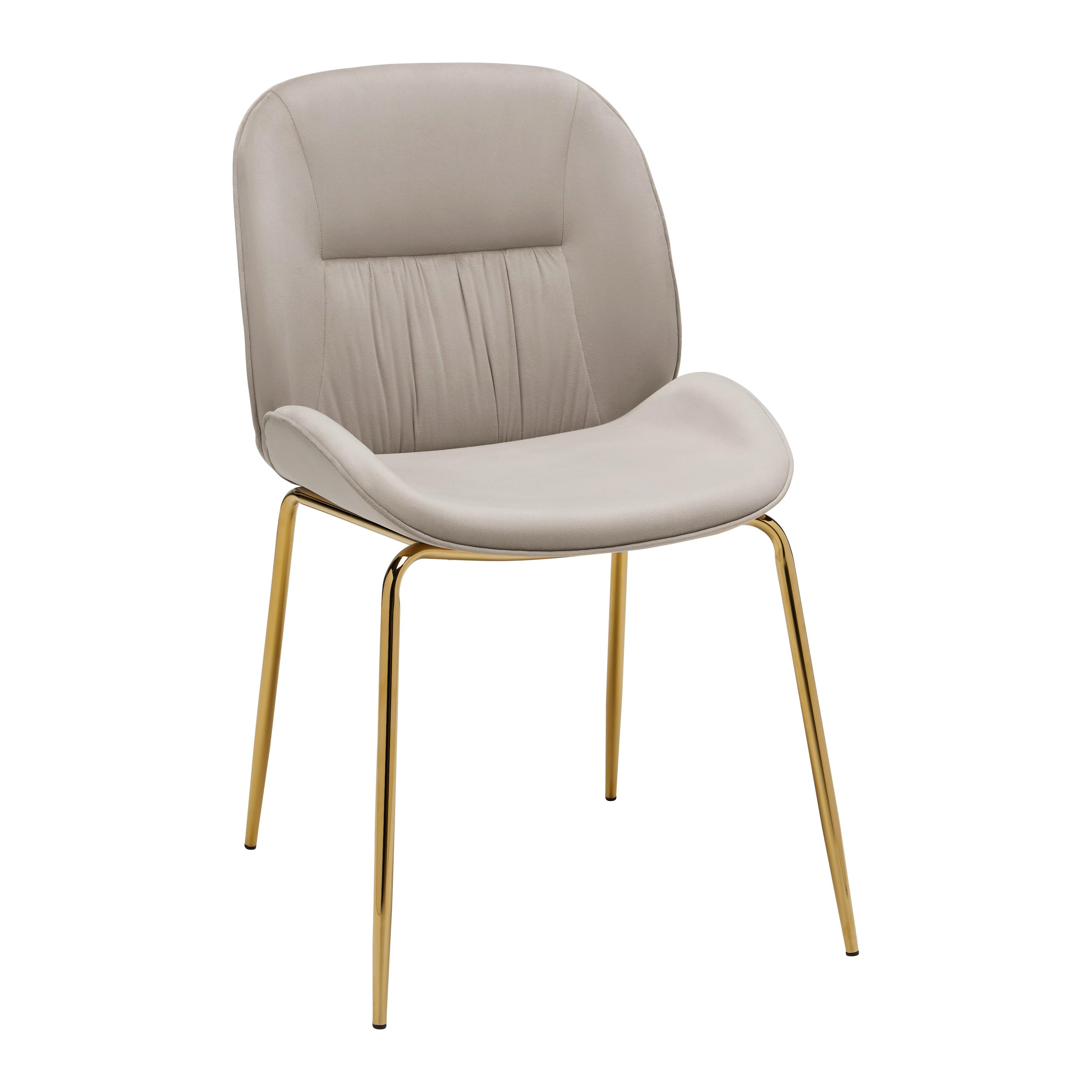 Stuhl Azra Beige - Beige/Goldfarben, Trend, Holz/Textil (48/85/61cm) - Mömax