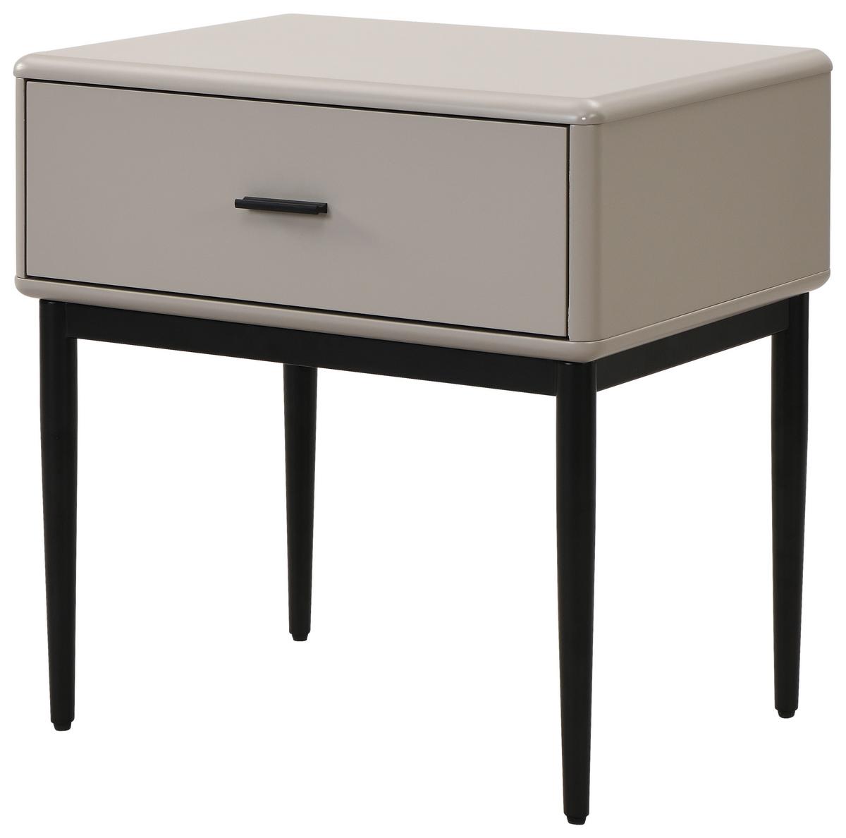 SZAFKA NOCNA TEMPICO - jasnoszary/czarny, Modern, materiał drewnopochodny/metal (54/55/40cm) - Livetastic