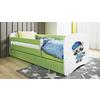 Otroška Postelja Babydreams, Bela, Zelena, 80x160cm - zelena/bela, Moderno, tekstil/leseni material (80/160cm) - MID.YOU
