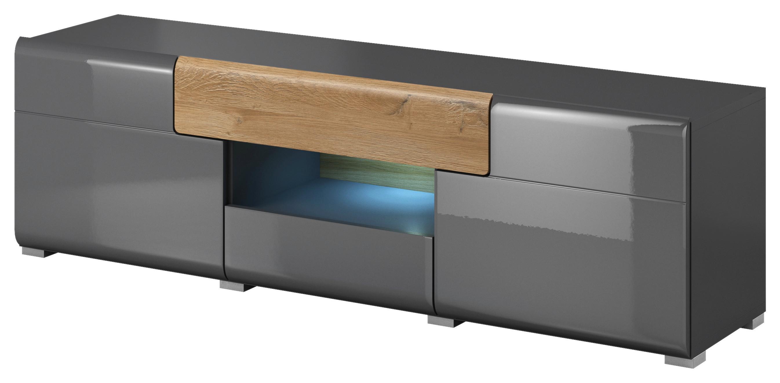 Tv-elem Toledo - antracit, Modern, faalapú anyag (159/47/39cm)