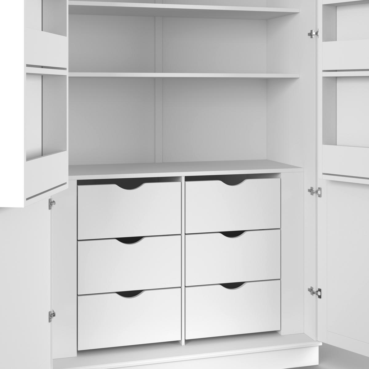 Bufet ALVARO - alb, Modern, material pe bază de lemn (121,5/220/55,5cm) - Bessagi Home