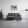 Ecksofa Boston Blaugrau - Blaugrau/Schwarz, Konventionell, Holz/Textil (215/92/160cm) - Based