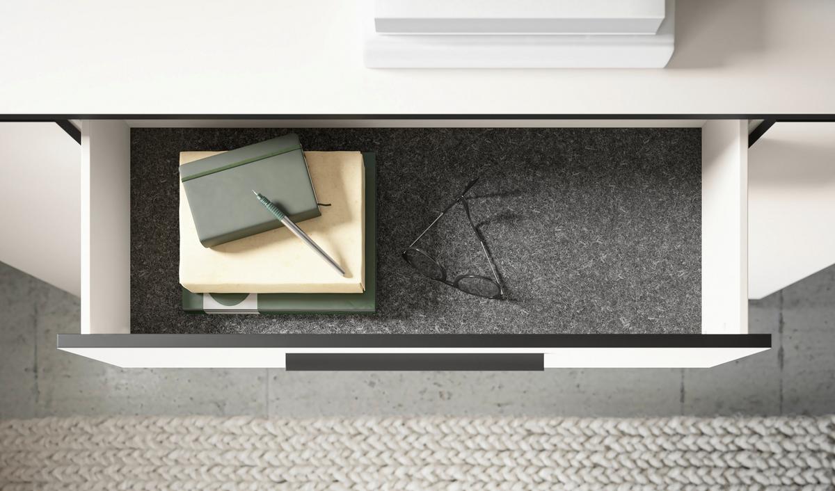 KOMODA SZEROKA SOUL - czarny/biały, Modern, materiał drewnopochodny/tworzywo sztuczne (180/99,8/40cm)