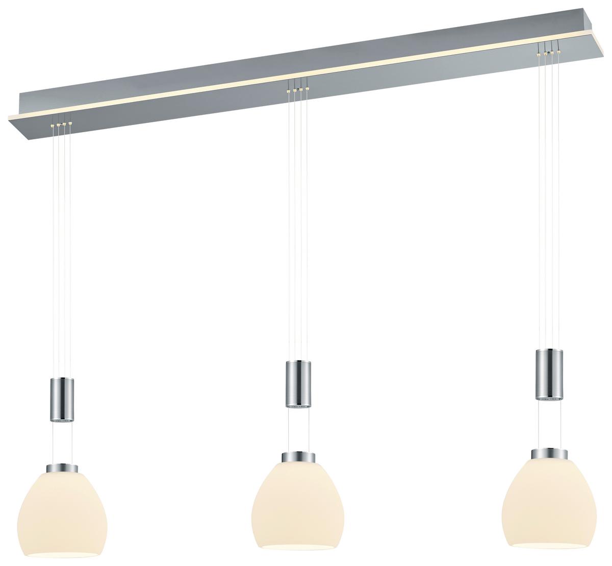 LAMPA WISZĄCA LED 20453/3-92 SAM - niklowy/biały, Konventionell, metal/szkło (110/bis 150cm) - Hell
