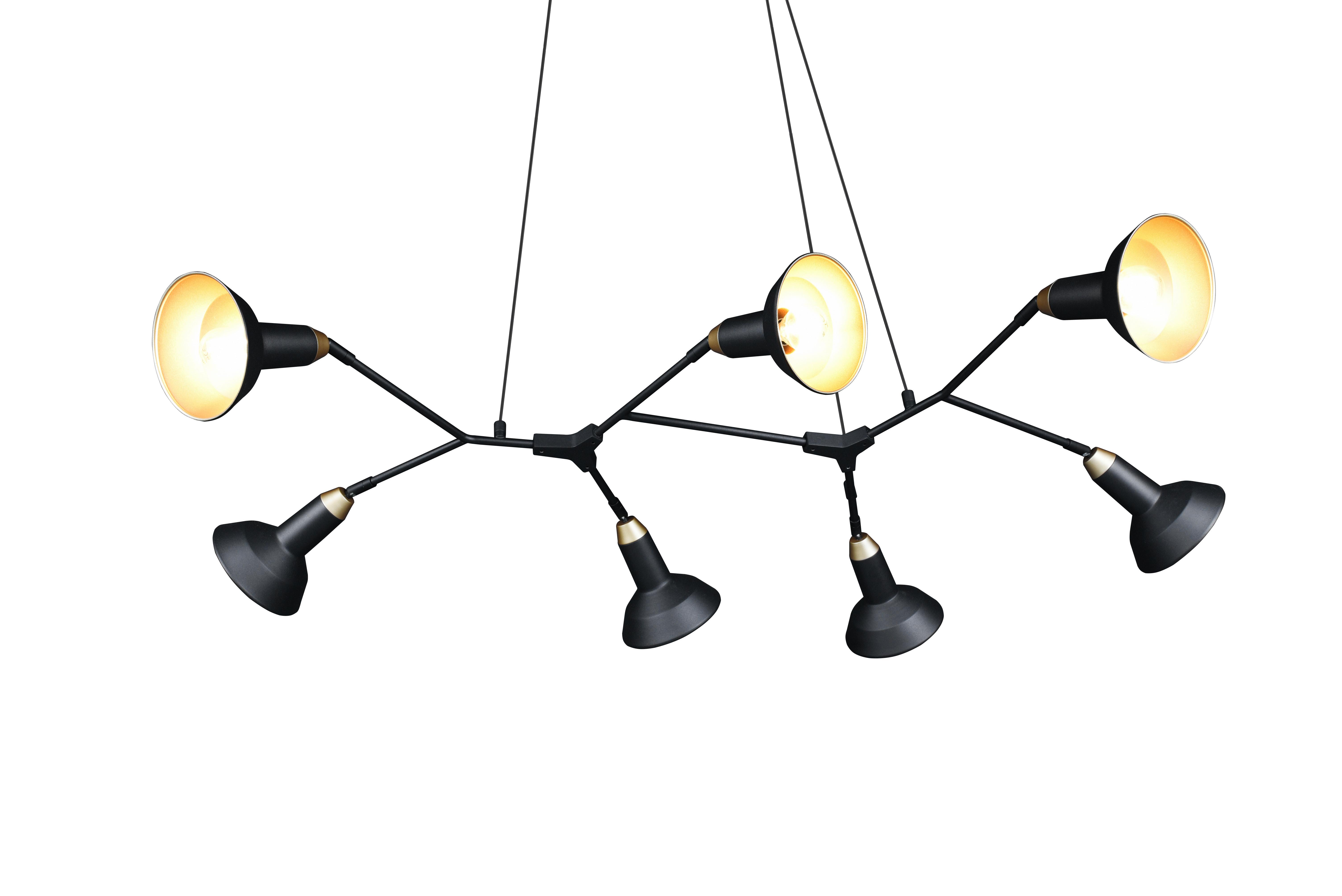 Hängeleuchte Roxie in Schwarz/Gold max. 10 Watt - Goldfarben/Schwarz, MODERN, Metall (113/69,5/150cm) - Trio Leuchten