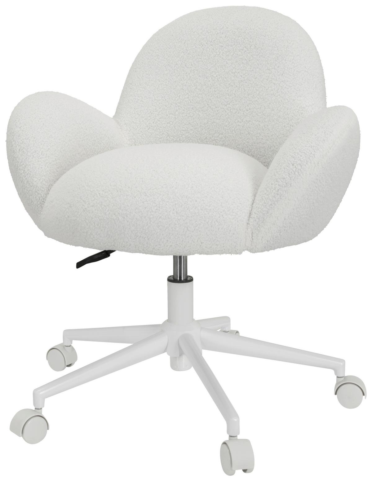 Jugenddrehstuhl Kiddy Teddy ca.63x67x64cm Teddystoff Weiß - Weiß, MODERN, Kunststoff/Textil (63/67/64cm) - MID.YOU