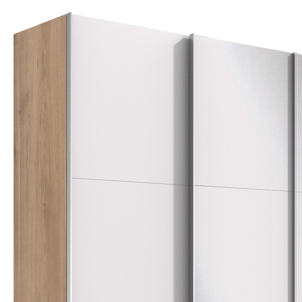 Ormar S Kliznim Vratima Level 36a - bijela/boje hrasta, Basics, staklo/drvni materijal (350/216/65cm) - Modern Living
