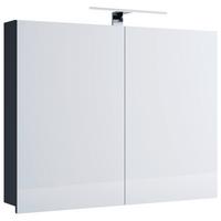 Omara Z Ogledalom Badinos, Črna - črna, Moderno, steklo/leseni material (80/59,2/12cm) - MID.YOU
