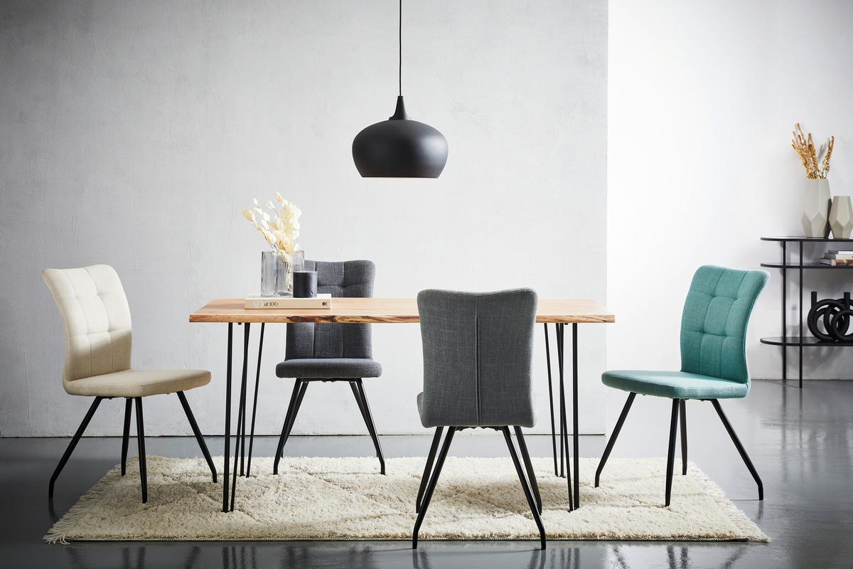 KRZESŁO JÖRG - czarny/ciemnoszary, Design, metal/tkanina (44/89/60cm) - Xora