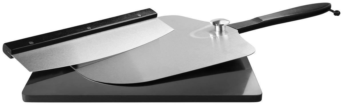 ZESTAW DO PIZZY PIZZA - czarny/kolor aluminiowy, Trend, kamień/metal (36/42/5cm)