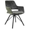Scaun cu brate ADRIANA - verde/negru, Modern, lemn/metal (61/85/63cm) - Premium Living