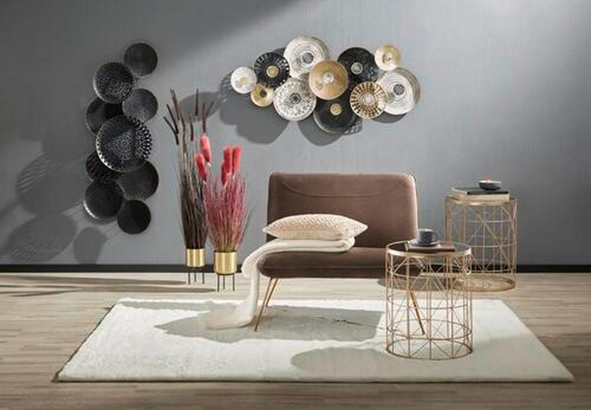 DEKORACJA ŚCIENNA 18SMB1621 - czarny/biały, Design, metal (134/68/6cm) - Ambia Home