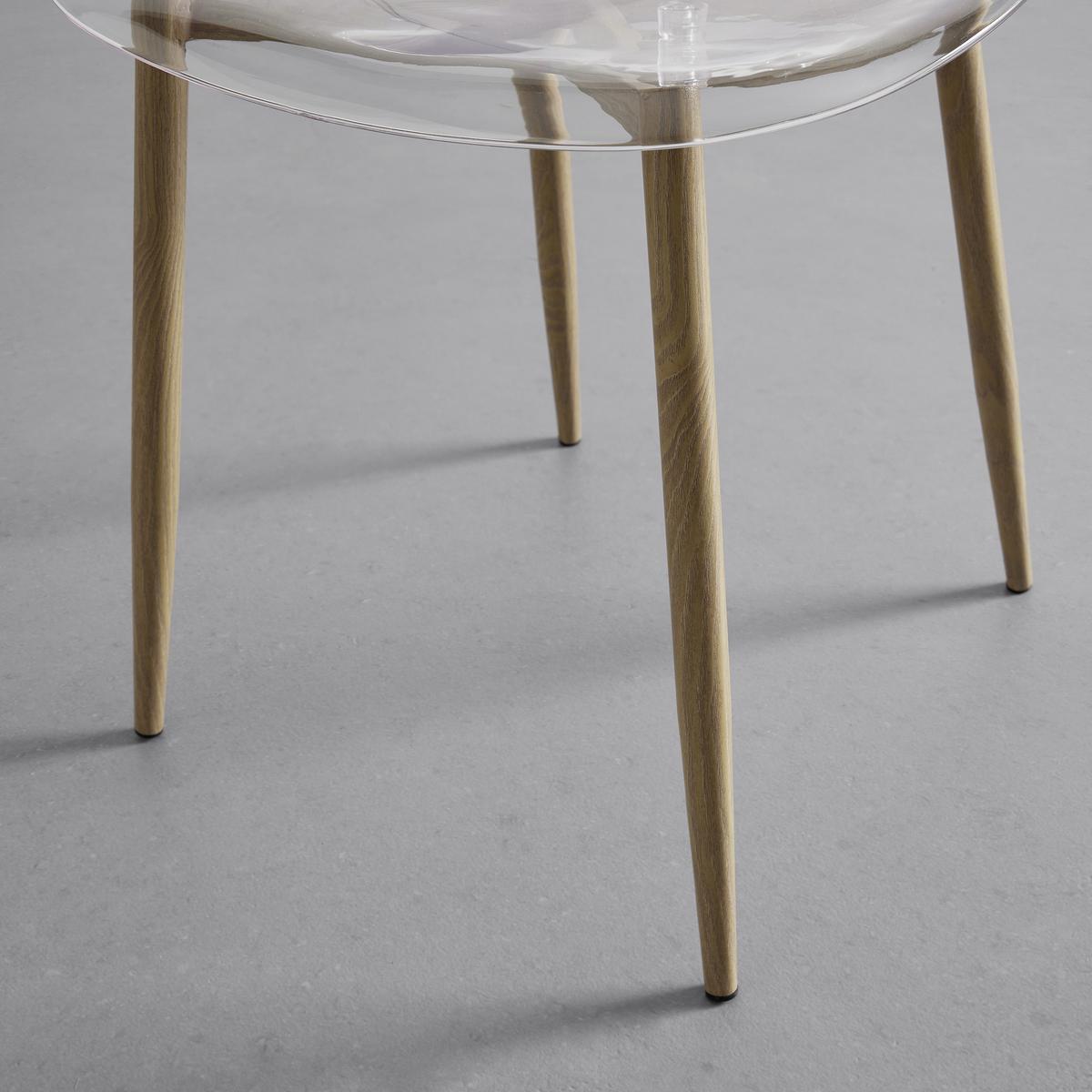 Stuhl Vinnie Transparent Kunststoff - Transparent/Naturfarben, MODERN, Kunststoff/Metall (47/83/52cm) - Bessagi Home