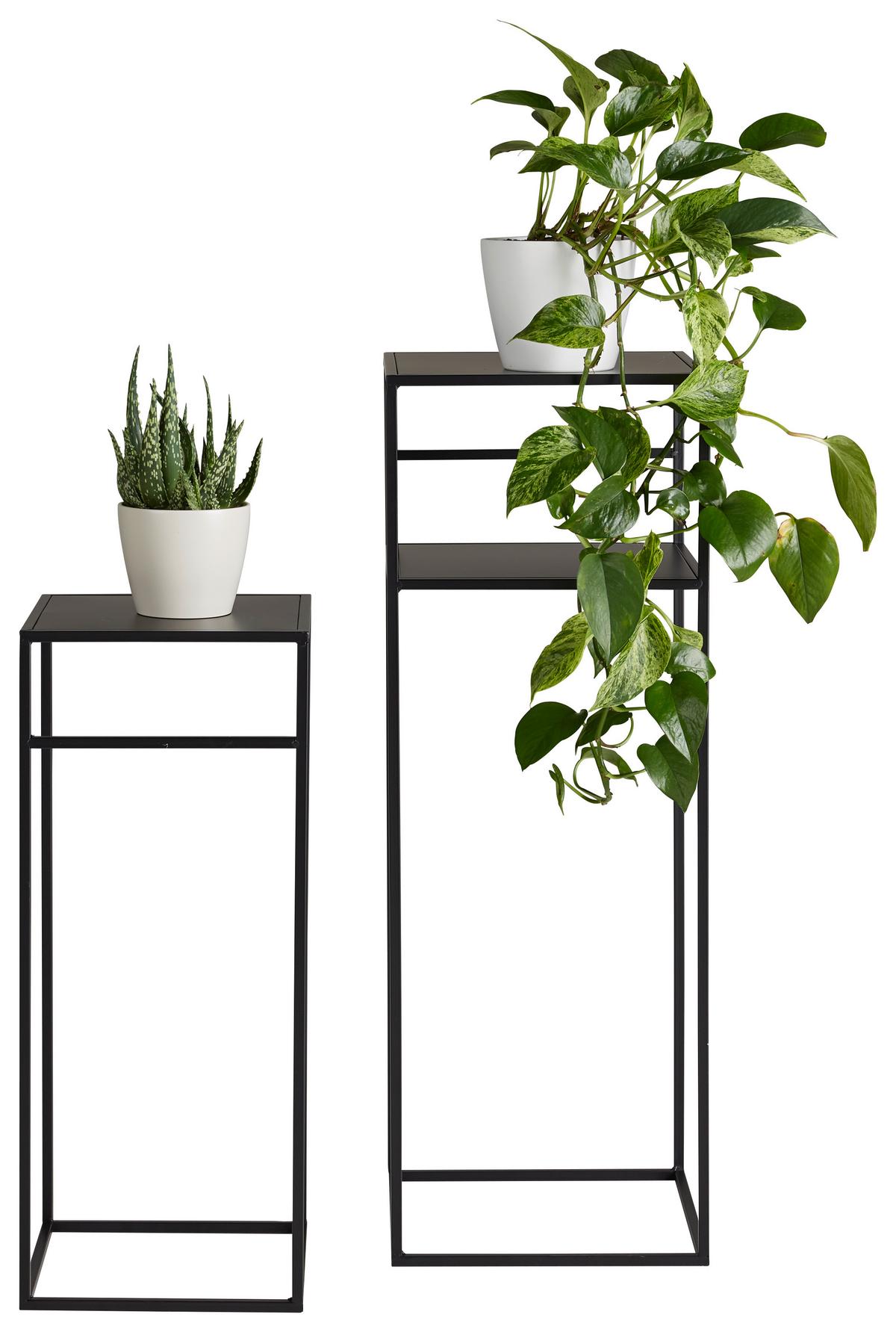 Blumentisch in Schwarz - Schwarz, Modern, Metall (30/26/85/63/30/26cm) - Mömax