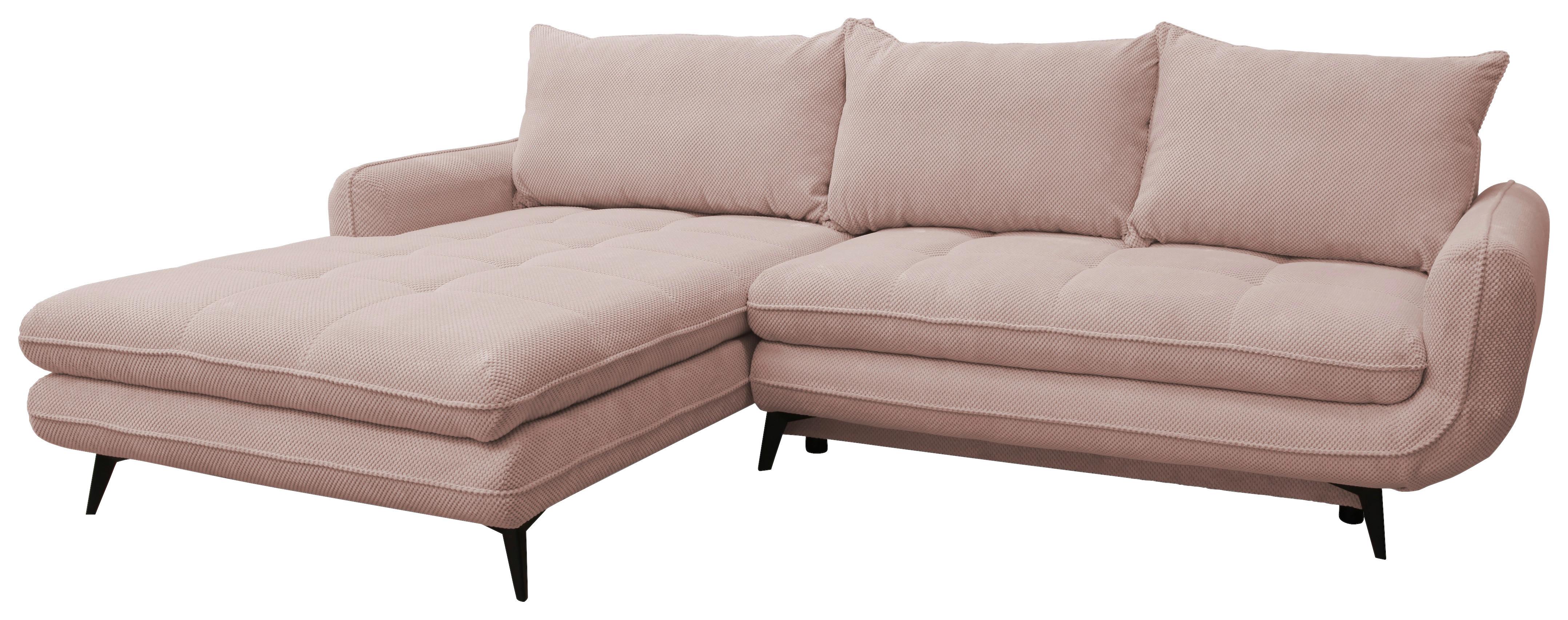 Colțar Wave - roz, Modern, textil (189/266cm) - Modern Living
