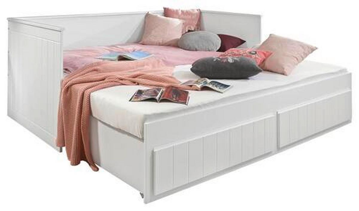 Mladinska Raztegljiva Postelja Timmi, Bela, 90-180x200 - bela, Moderno, leseni material (90/200cm) - MID.YOU