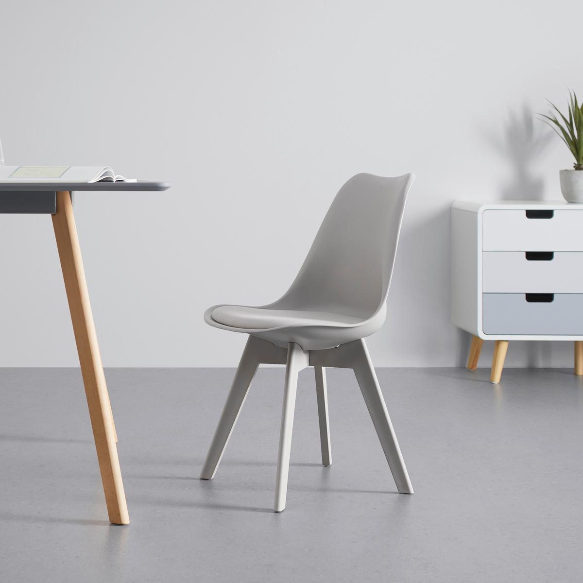 KRZESŁO MIA - jasnoszary, Modern, tworzywo sztuczne/tkanina (50/84/54cm) - Bessagi Home